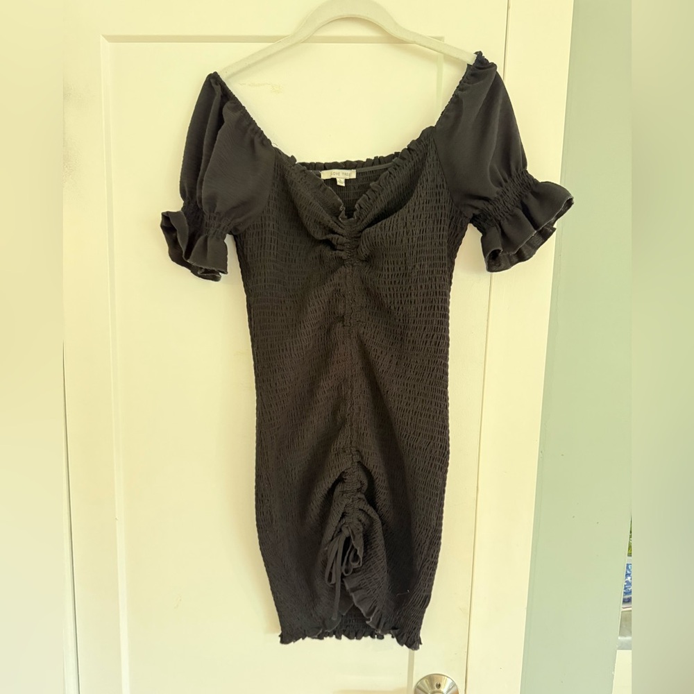 Black Off-Shoulder Dress by Love Tree